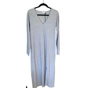 NSR | Grey Ribbed Midi Dress